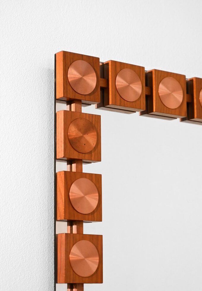 Swedish mirror by Lars-Göran Nilsson for Glas & Trä Hovmantorp, 1970s-c