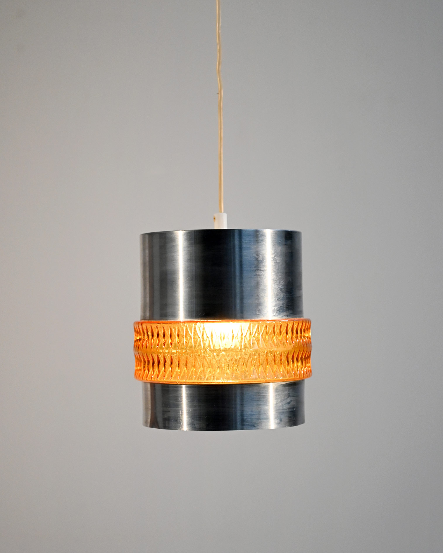 Metal glass pendant lamp 60s-d Metal and glass pendant lamp, 1960s-d