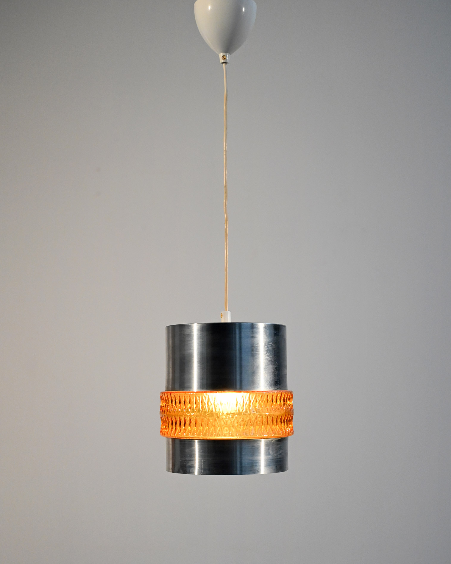 Metal glass pendant lamp 60s-e Metal and glass pendant lamp, 1960s-e