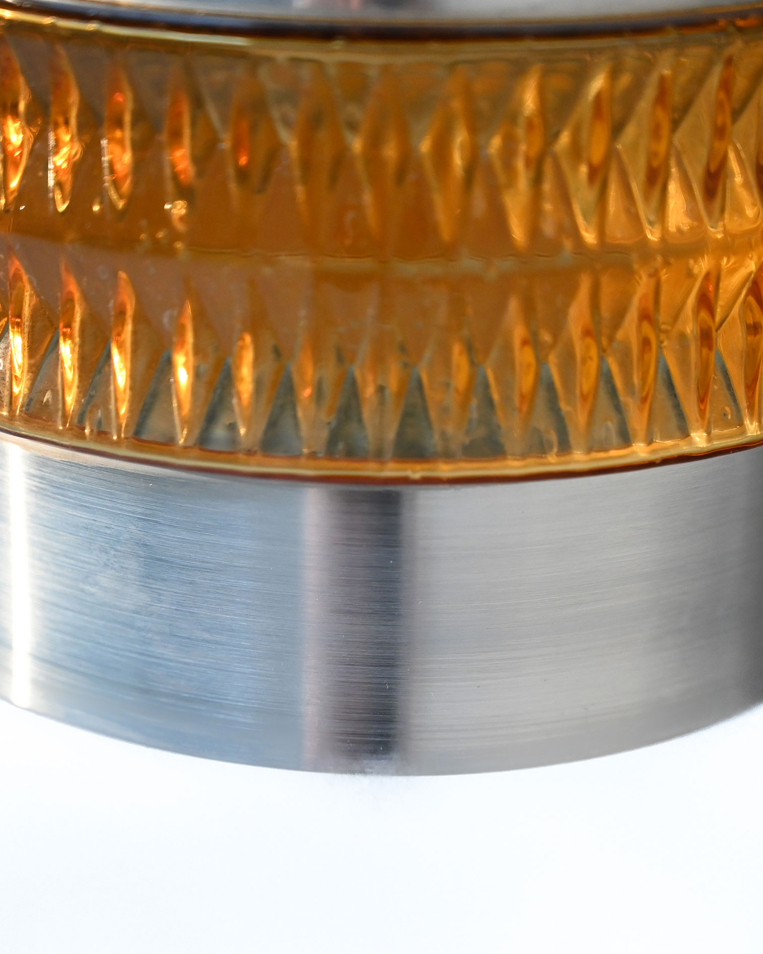 Metal glass pendant lamp 60s-l Metal and glass pendant lamp, 1960s-l
