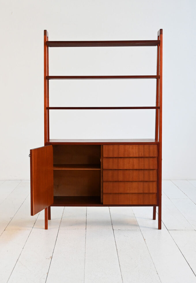 Scandinavian mahogany bookcase with storage space, 1960s-b