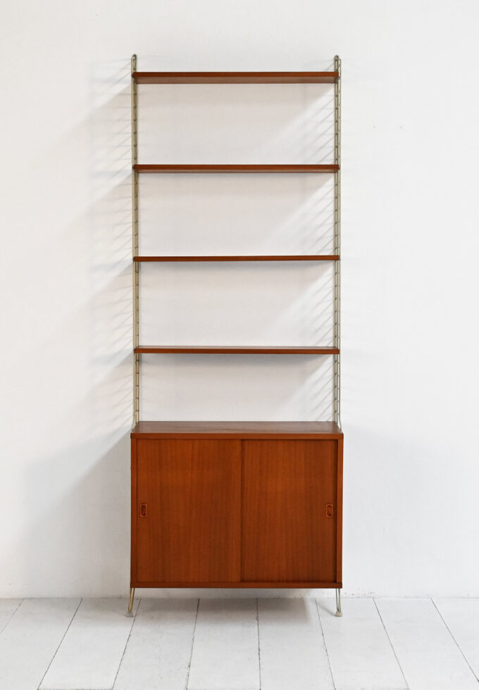 Wall-mounted bookcase model "String" by Nisse Strinning 1950s-60s-a