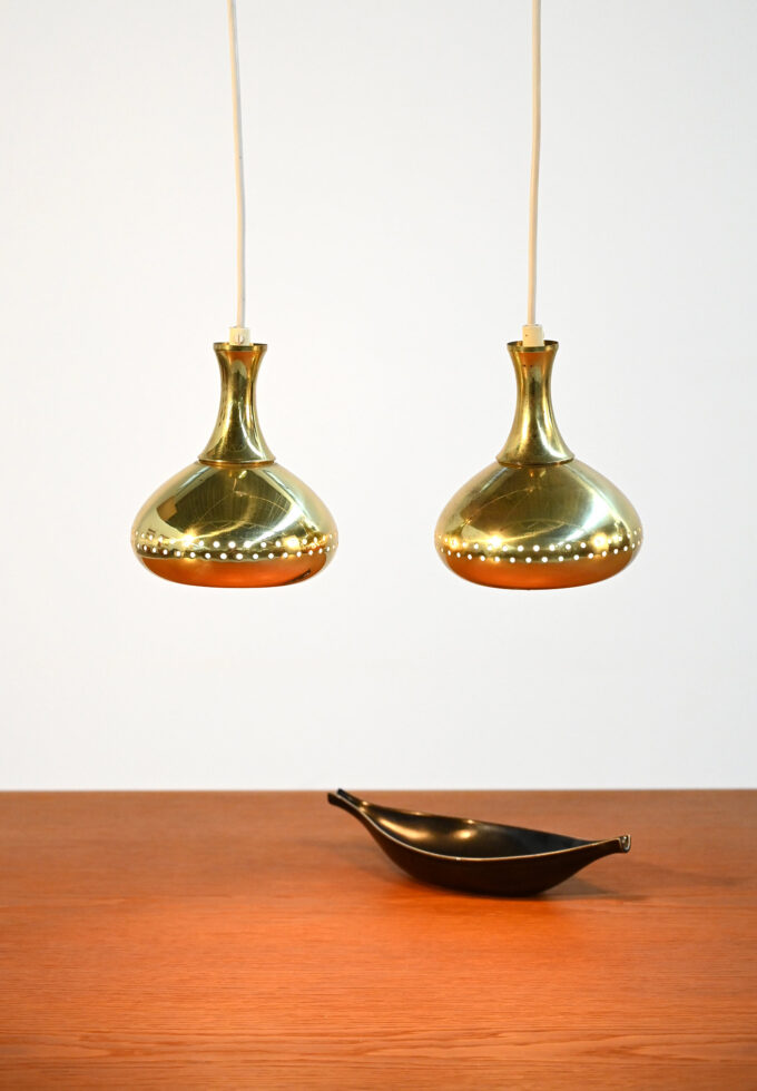 Pair of pendant lamps attributable to Hans-Agne Jakobsson for Markaryd, 1950s-c