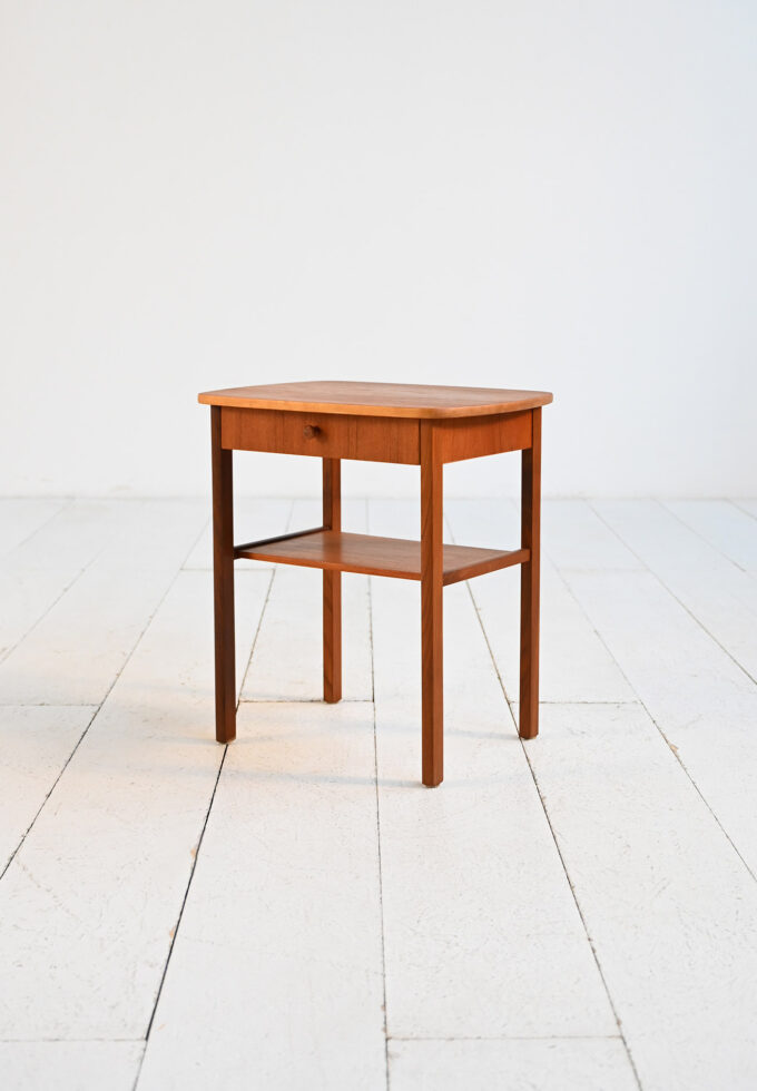 Scandinavian teak nightstand with classic lines, 1960s-b