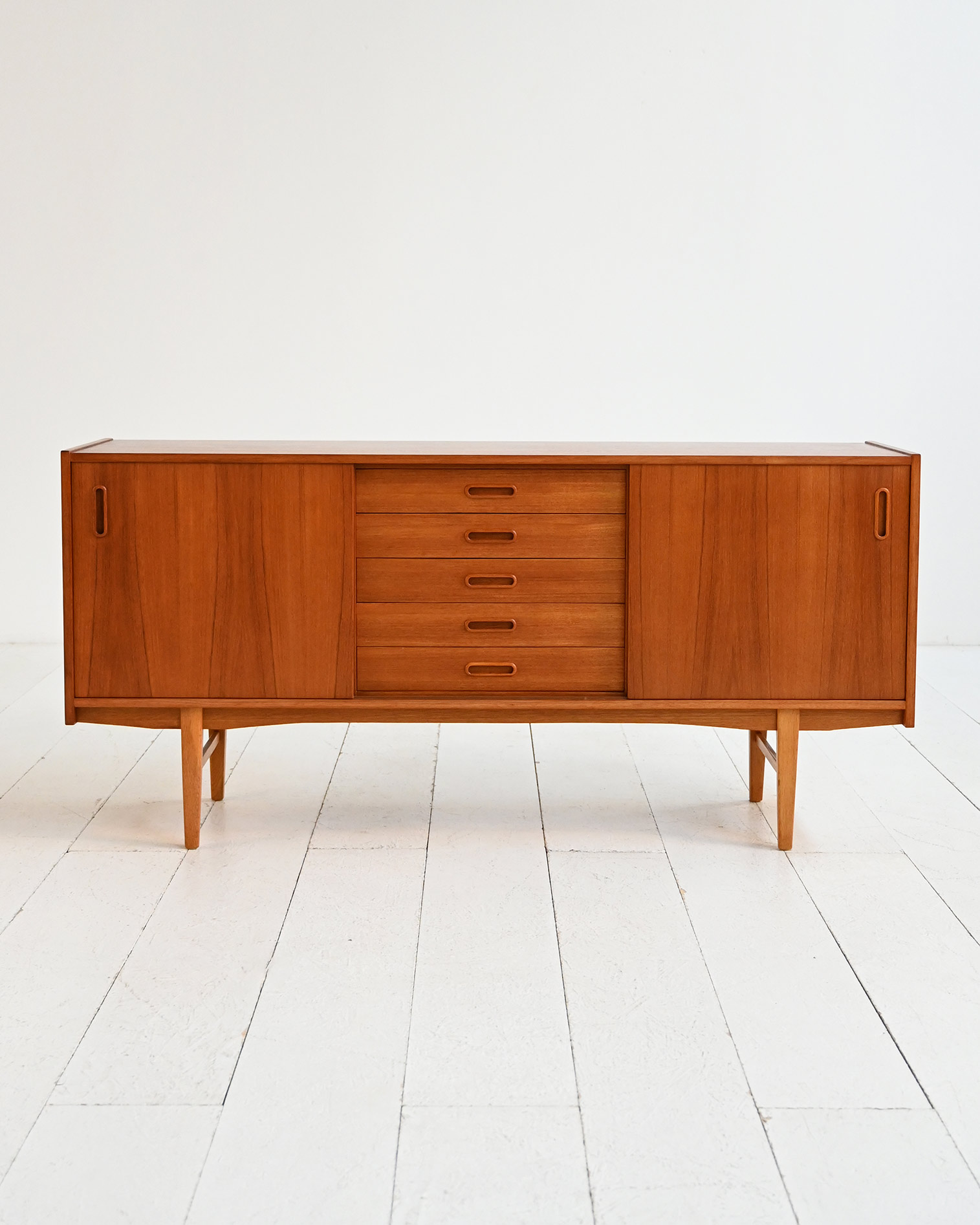 Scandinavian teak and oak sideboard, 1950s-60s-a