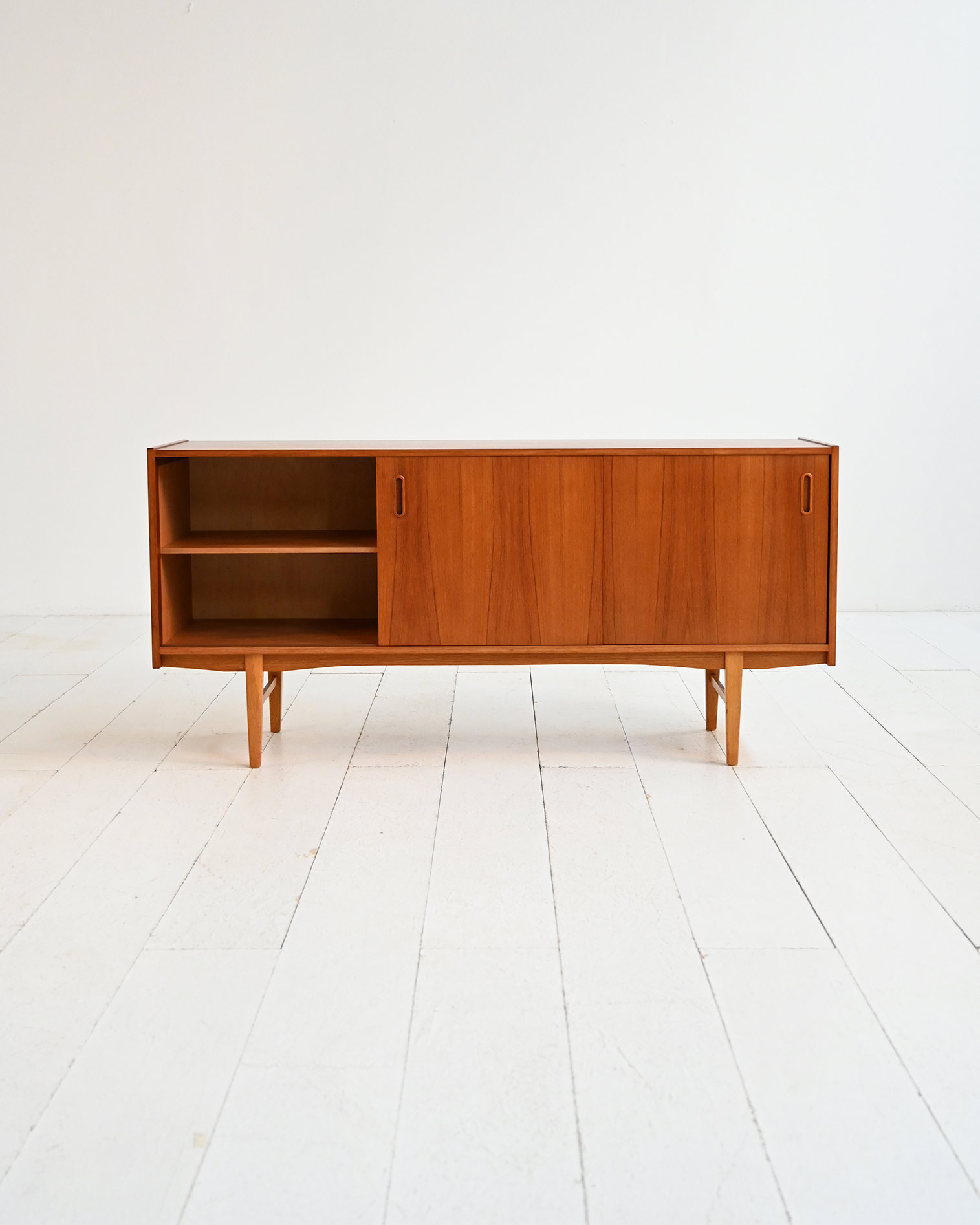 Scandinavian sideboard teak oak 50-60s-c Scandinavian teak and oak sideboard, 1950s-60s-c