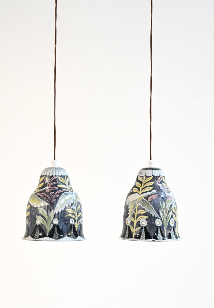 Pair of "Tilgmans" lamps in glazed stoneware, 1960s-b