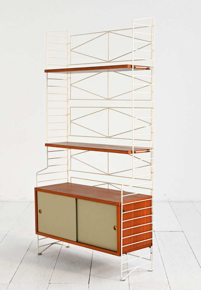 Libreria modulare freestanding in stile String anni ’60-a