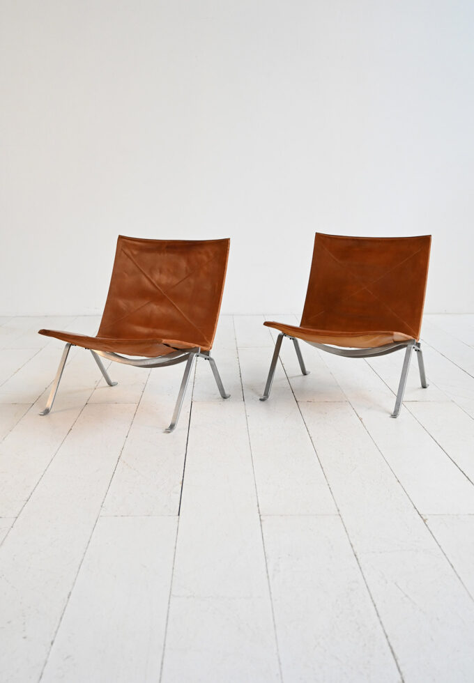 Coppia di poltrone modello "PK22" di Poul Kjærholm per E. Kold Christensen, anni ’50-a