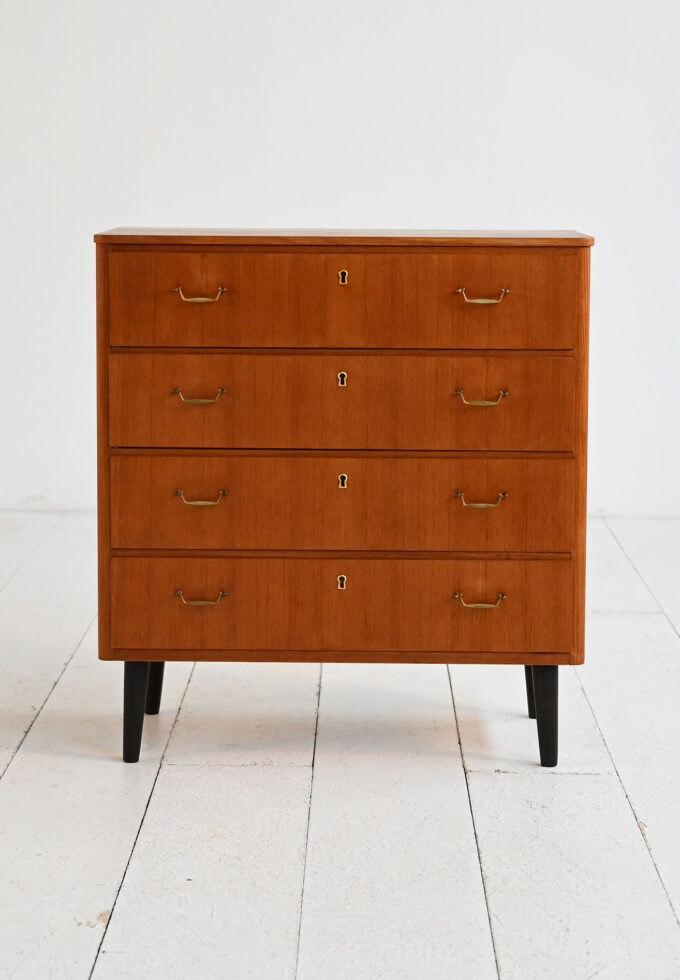 Scandinavian vintage chest of drawers with black legs, 1960s