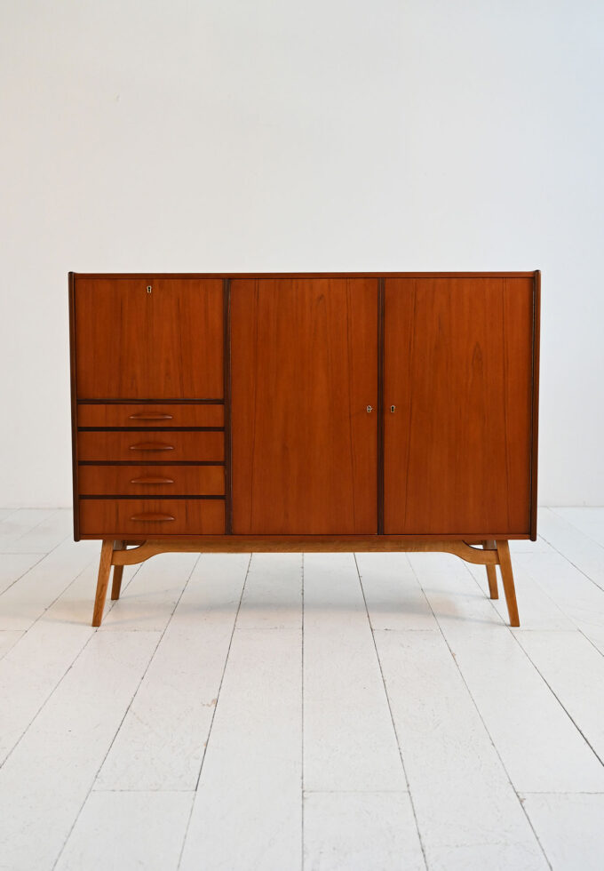 Danish teak and mahogany highboard, 1950s-b
