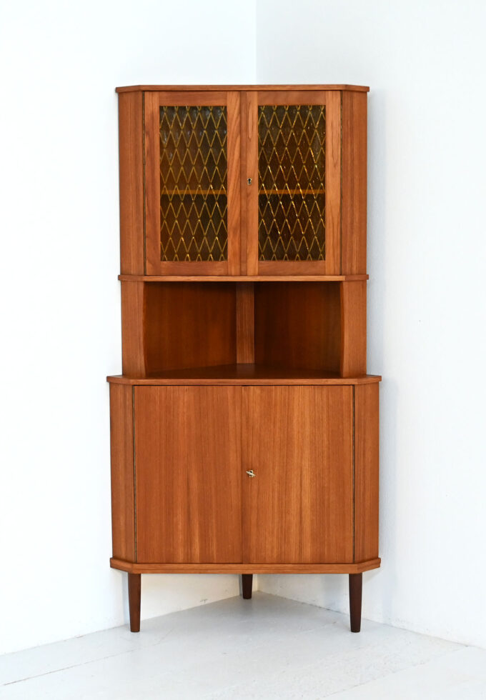 Scandinavian mid-century teak corner cabinet, 1950s-a