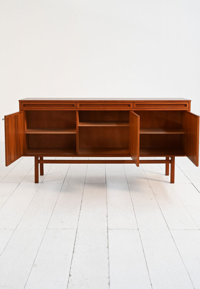 Scandinavian teak sideboard with sculptural drawers-c