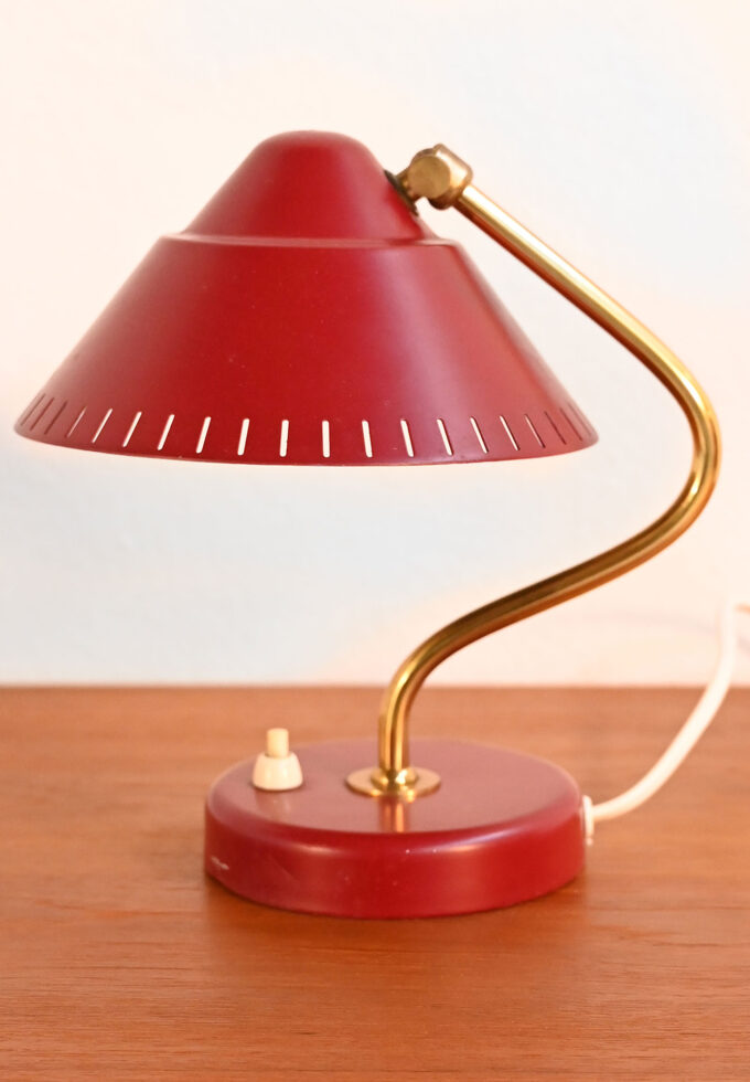 Red table lamp manufactured by Ringus, 1950s-a