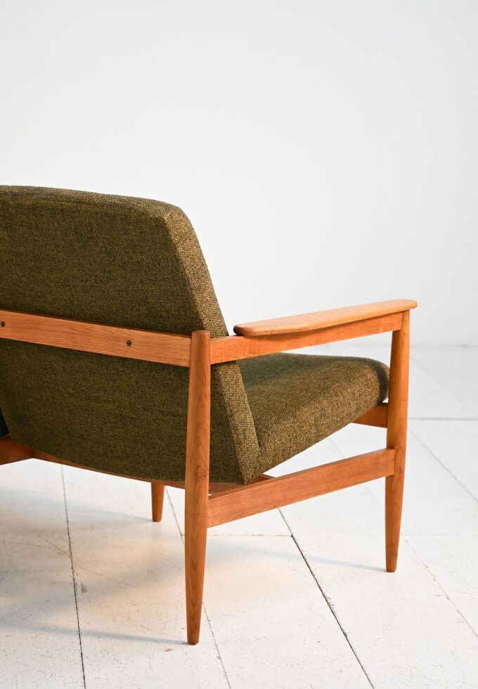 Scandinavian three-seater oak sofa, 1950s/60s-c