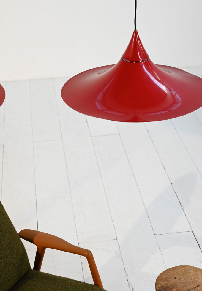 Pair of ceiling lamps attributable to the "Semi" model by Claus Bonderup and Torsten Thorup for Fog & Mørup, 1960s-d